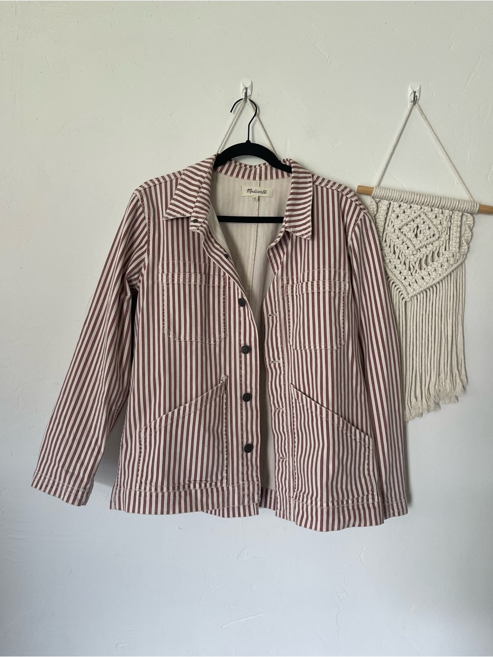 Madewell Patch Pocket Striped Chore Coat